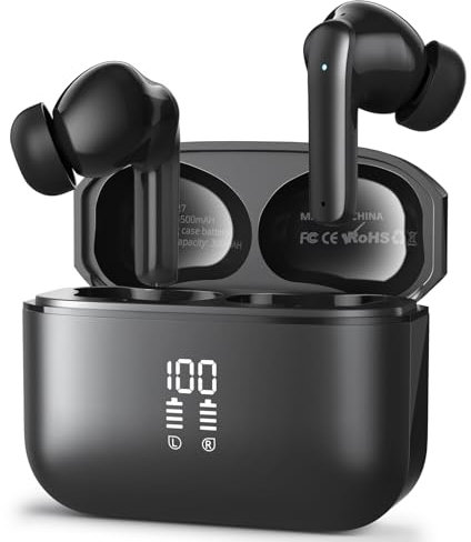 AsiceSound Bluetooth Kopfhörer, Kopfhörer Kabellos Bluetooth 5.3 In Ear Kopfhörer, 72 Std, LED-Anzeige, ENC Lärmreduzierung, HiFi Stereo Ohrhörer, IPX8 Wasserdicht Ohrhörer