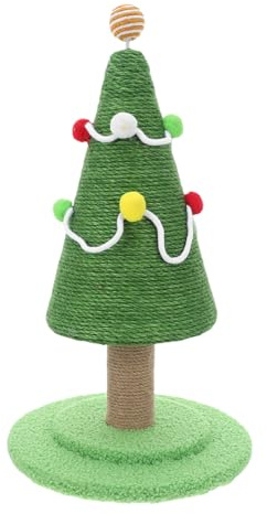 Kisangel Griffoir Sisal pour Chat Arbre de Noël Forme de Sapin de Haut Support à Griffes Vertical Accessoire pour Chaton
