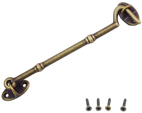 Gancio e occhiello per porta di cabina in ottone anticato, fermo per anta di finestra da fienile, serratura per porta scorrevole, chiavistello per cancello, per armadi, recinzioni, rimesse, porte del