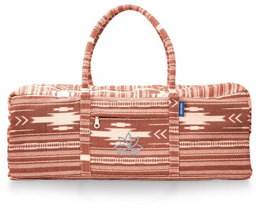 Yoga-Mad Horizon Yoga-Tasche, geräumige Baumwoll-Yogamatten-Tasche mit Taschen und durchgehendem Reißverschluss, passend für Matten, Blöcke, Decken und Zubehör, strapazierfähiges, wasserabweisendes