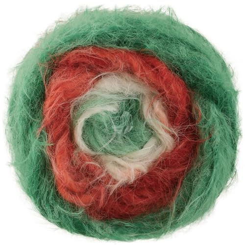 LANA GROSSA Christmas Edition| Fake Fur Look, locker verzwirnter Franseneffekt & Merinofasern | Handstrickgarn aus 50% Schurwolle & 50% Polyamid | 50g Wolle zum Stricken & Häkeln | 100m Garn FB 799