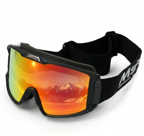Msport REVO HD Vision Ski- und Snowboardbrille – Antibeschlag-Skibrille, UV400-Schutz, Brillenträgerfreundlich (OTG) - Orange