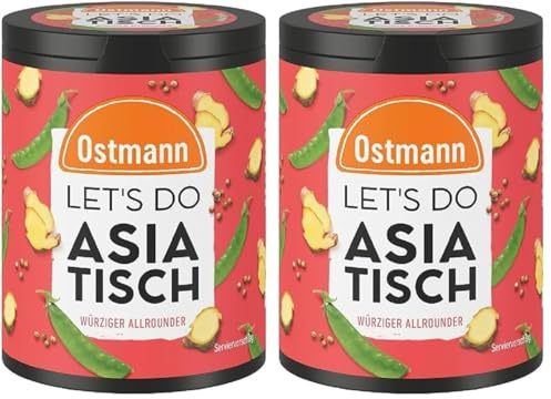 Ostmann Gewürze - Let's Do Asiatisch | Gewürzzubereitung für Wok-Gerichte oder Ramen | Würziger Allrounder mit Koriander und Zitronengras | 75 g in recyclebarer Metalldose (Packung mit 2)