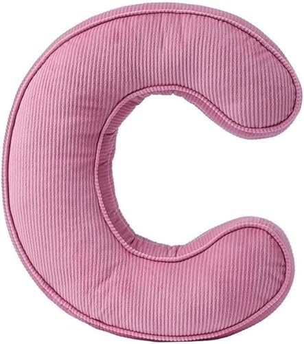 Buchstaben-Kuschel-Wurfkissen Buchstabenkissen Dekoratives Cord-Wurfkissen In Buchstabenform Rosa Buchstaben-Kissen Alphabet A Bis Z Für Sofa Schlafzimmer Wohnzimmer(C)