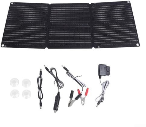 Panneau solaire pliable 90 W résistant aux intempéries avec contrôleur de charge 30 A pour voiture, bateau, camping-car et camping (B)