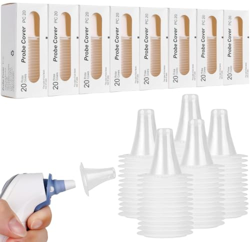 Bangbobi 160 Stück Braun Fieberthermometer Ohr Schutzkappen - Ersatzschutzkappen für ThermoScan Ohrthermometer Einweg