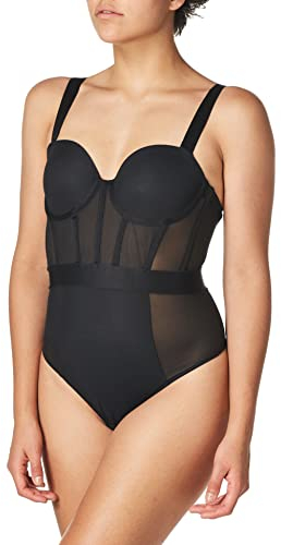 DKNY Intimates Damen Sheers Cupped Strapless Body, Schwarz (Black Bp), One size (Herstellergröße: 32B)