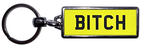 BITCH - UK Metal Number Plate Key Ring