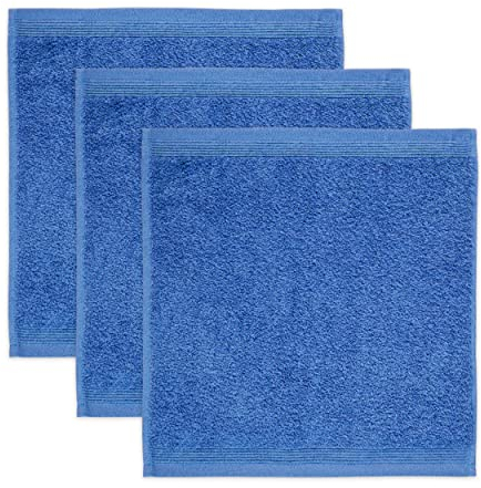 möve Superwuschel Seiftuch 30 x 30 cm aus 100% Baumwolle, cornflower 3er Set