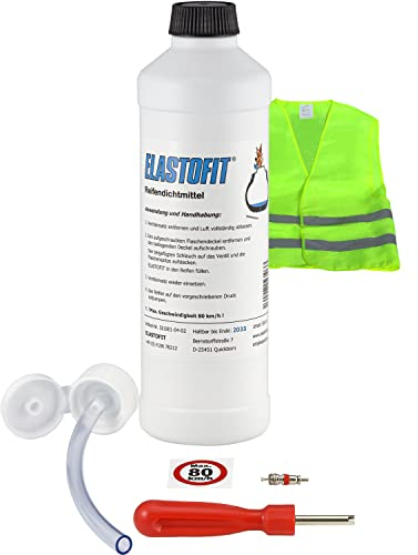 ELASTOFIT Nachfüllpack Pannenset Reifendichtmittel Ersatzflasche für alle PKW 10 Jahre haltbar (500ml Plus)