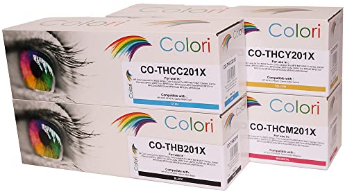 Colori Set 4X alternativ Toner für HP 201X CF400X CF401X CF402X CF403X für HP Laserjet Pro M252dw M252n M274dn M274n MFP M277dw M277n