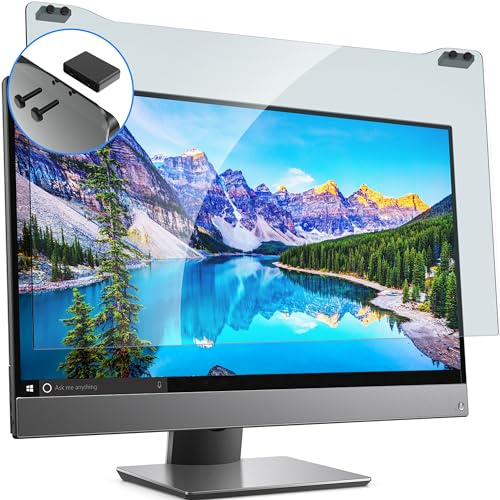 ZYY 27 Inch Anti Blue Light Screen Protector (W 24 1/8 x H 14) for Monitor | Acrylic Desktop PC UV Blocking Filter for Eye Strain, Hanging Computer Screen Blue Light Blocker 27 Inch Diagonal Monitor