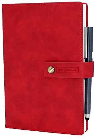A5 204 Blatt/408 Seiten Verdicktes Tagebuch Agenda Notizbuch Bürotagebuch Agenda Tagebuch Business Arbeitstagebuch Besprechungsbuch Klassisches Tagebuch Tagebuch Schulmaterial mit Stift (rot)