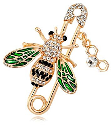 Hotaden Abeille Mignonne Broche Abeilles sécurité Pins Femmes Insectes Cristal Broche Broches Collier pour Dames Vêtements Décoration