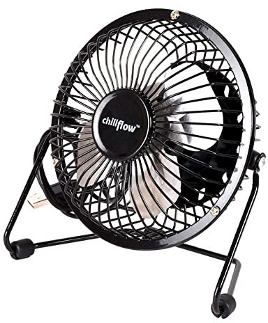 AMOS 4 Inch USB Desk Table Shelf Fan Portable Personal Adjustable 360° Tilting Tilt Electric Air Cooling Home Office Fan