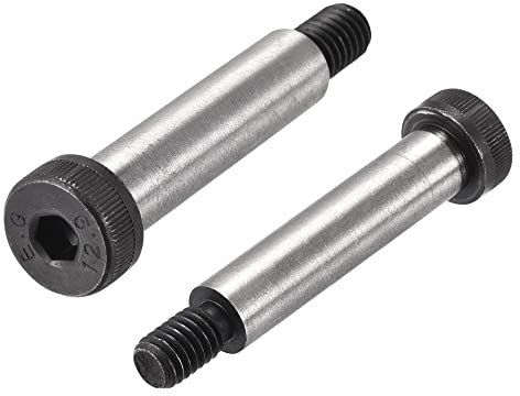 sourcing map Passschrauben Innensechskant-Schulterschrauben aus legiertem Stahl, 5,1 cm Schulterlänge, 1,27 cm Schulterdurchmesser, 3/8-16 Gewinde, 2 Stück