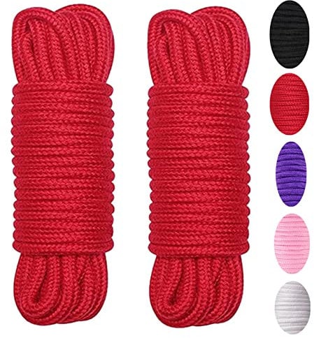 WUWYOUWL Weiches Baumwollseil, 10 m / 8 mm Universal-Seil-Handwerksseil, Dicker Baumwollfaden (Rot)