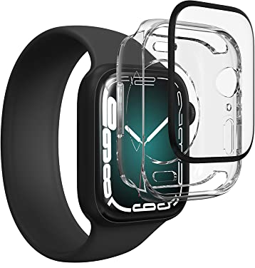 ZAGG Invisbleshield Fusion 360 Displayschutz für Apple Watch Series 7 und Series 8, (45 mm) – Technisches Hybrid-Glas – Transparent