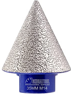 SHDIATOOL Diamant Fingerfräser 35 mm x M14 Senkbohrer für Fliesen, Marmor, Keramik, Feinbearbeitung, Reinigung, Vergrößerung vorhandener Löcher