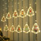 BLOOMWIN Tenda Lumisona Finestra Natalizie Catena Luminosa Albero di Natale 3m USB Luci di Natale con Telecomando 8 Modalità 10 Addobbi Natalizi Illuminoazioni per Finestra Vetrina Giardino Festa