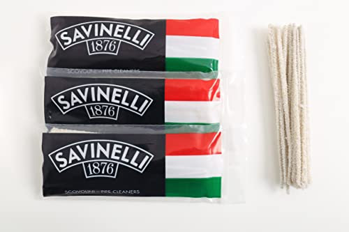 150 konische Pfeifenreiniger aus Baumwolle mit Nylonkern der Marke Savinelli, Stäbchen für die ordnungsgemäße Reinigung und Pflege der Rohre, Packung mit 150 Stück