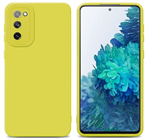 Cadorabo Hülle kompatibel mit Samsung Galaxy S20 FE Schutzhülle TPU Silikon Case Liquid Design mit Kameraschutz Slim Kratzfest Weiche Gummi mit Rundumschutz Case Hülle für Galaxy S20 FE in Gelb