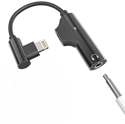 Adaptador para iPhone Cargador Rápido (2 en 1) 3.5mm Auriculares a Lightning Cable de Carga Adaptador de Red para Apple MFi Aux Cargador Rápido Accesorios para iPhone 14 13 12 11 Pro MAX QX-3.5+L