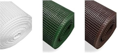 Mugar- Mallas de cuadrados plásticos para jardinería y protección-Mallas jardineras para enredaderas- Rollos de 1x5m (5mm, Marrón)