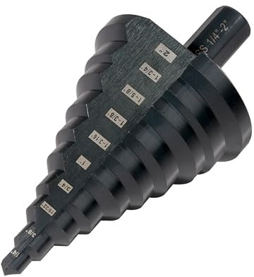Jerax tools 1/4 - 2 Large High Speed Steel Step Drill bits, Doubles Flutes Large Step Bits for Hole Drilling in Iron, Copper, Aluminum, Wood, Plastic…