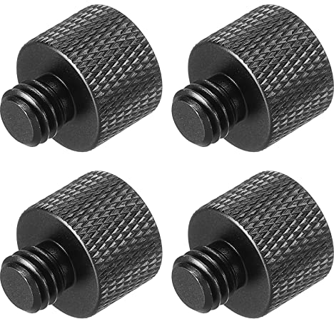 PATIKIL 4Pack Mikrofonstativ Adapter 3/8 Stecker an 5/8 Buchse Kamera Schraube Gewinde Adapter für Mikrofon Stativständer Schwarz