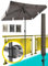Menz Sonnenschirm Balkon als Sonnenschutz Balkon 3-IN-1 SET - UPF 50+ Sonnenschirm rechteckig 200 x 125 cm in Taupe + Sonnenschirmhalter Balkongeländer + Sonnenschirmhülle