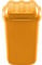Home Centre Flip Top Plastic Waste Bin 50 Litre Yellow Kitchen Office School Work Recycling Disposable Trash Dispenser Household Recyclable Rubbish Bin Easy Cleaning