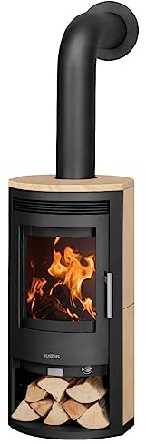 Justus | Kaminofen | Baltrum D 2.0 | 5,5 kW | Stahl Schwarz, Sandstein