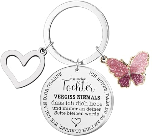 Annauiy An meine Tochter Schlüsselanhänger von Papa und Mama Inspirierendes Geschenk,Schlüsselanhänger Geschenk für Geburtstag Graduierung Weihnachten Jahrestag