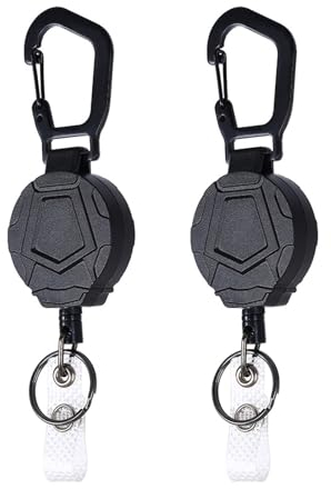 2 Piezas Llavero Retráctil y Ajustable, Llavero Retractil, Llavero Extensible Retractil, Mosquetón de Carrete De Tarjeta, Llavero Retráctil Resistente, para Llaves, Gadgets, Tarjetas de Identificación
