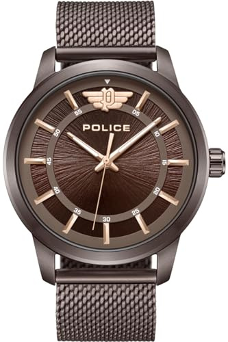 Police Watches raho Herren Uhr analog Quarzwerk mit Edelstahl Armband PEWJG0021103