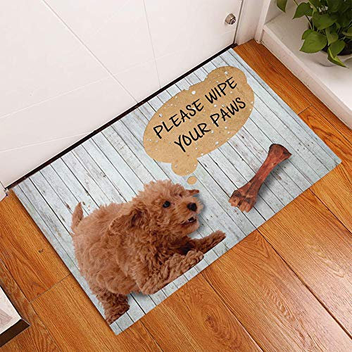 Doormat for Indoor Outdoor Poodle Please Wipe Your Paws Doormat Area Rugs Gifts Home Decor