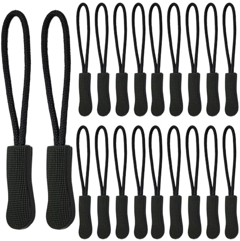 20 Stück Reißverschluss Anhänger, Reißverschluss Anhänger zum Einfädeln, Reißverschluss Zughilfe, Rutschfest Zipper Tag, für Rucksäcke, Jacken, Gepäck, Handtaschen