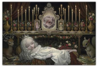 LVTFCO Modernes Mark Ryden-Poster Wakeing The Moon, Wandkunst, abstraktes Bild für Heimdekoration, 60 x 90 cm, ohne Rahmen