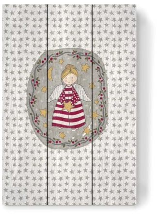 artboxONE Holzbild 45x30 cm Weihnachten Engel mit Stern von Künstler MissSusi