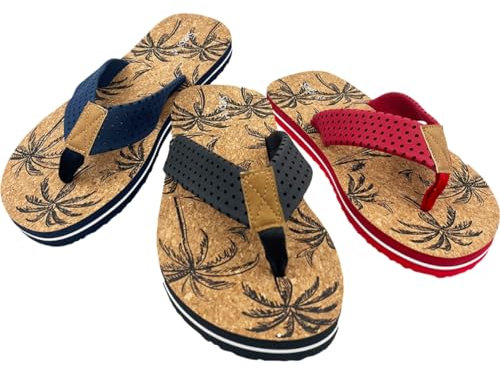 Siebi's Sandalias de Surfista para hombre, sandalias de corcho y EVA, para playa, vacaciones, bienestar, azul marino, 43/44 EU, azul marino, 43/44 EU