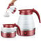 EUBSWA - Bollitore portatile da campeggio, 600 ml, pieghevole, mini bollitore elettrico in silicone per campeggio, viaggi, attività all'aperto (rosso)