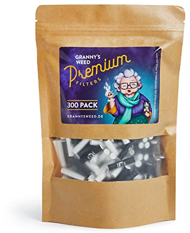 Granny's Exclusive Slim Aktivkohlefilter | Ø 5.9 mm Filtertips | Aus veganer Kokosaktivkohle | 300 Stück in Schwarz & Weiß in hochwertiger Magnetverpackung | Kohlefilter für Selbstdreher
