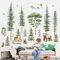 decalmile Wandtattoo Baum Groß Kiefer Wandaufkleber Waldtiere Baum Bär Hirsch Wandsticker Kinderzimmer Wohnzimmer Schlafzimmer Wanddeko