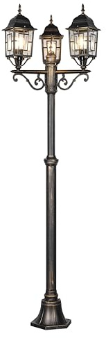 Trio Leuchten Außen Wegeleuchte Volturno 405960328, Aluminium Druckguss, Glas klar, exkl. 3x E27