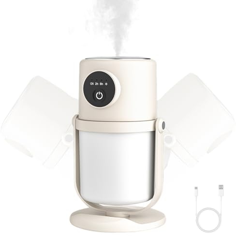 ACAREY Luftbefeuchter 360° Drehbare Luftbefeuchter Düse Cool Mist Humidifier 300 Ml/H Nebelvolumen, 28dB Leise, 25H Raumluftbefeuchter & Aroma Diffuser Für Kinderzimmer Schlafzimmer Pflanzen (Rosa)