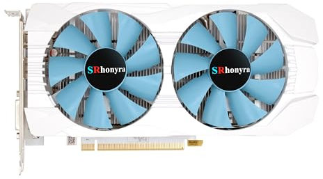 SRhonyra Radeon RX 590 GME Carte graphique GDDR5 8 Go pour PC de jeu, carte vidéo 2304SP 256 bits, PCIe 3.0 x16, connecteur 6 broches, GPU avec ports HDMI, DisplayPort et DVI (édition blanche)