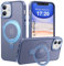 PuyaTeya Magnetic Stand for iPhone 11 Case, Compatible with Mag-Safe, Military Drop Protection, Anti-scratch/fingerprint Translucent Matte iPhone 11 Phone Case (Light Blue)