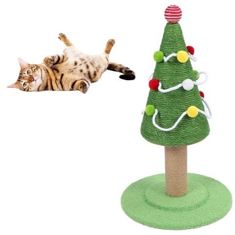 Poste Rascador para Gatos Estilo árbol de Navidad con Material de Sisal, Protege los Muebles, Estructura Estable, Poste Rascador para árbol de Gatos para (Grande: 40 X 65 cm /