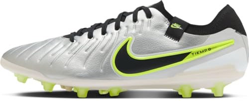 Nike Tiempo Legend 10 AG-Pro Fußballschuh für Kunstrasen, Zapatillas de fútbol Hombre, Metallic Silver Black Volt, 46 EU